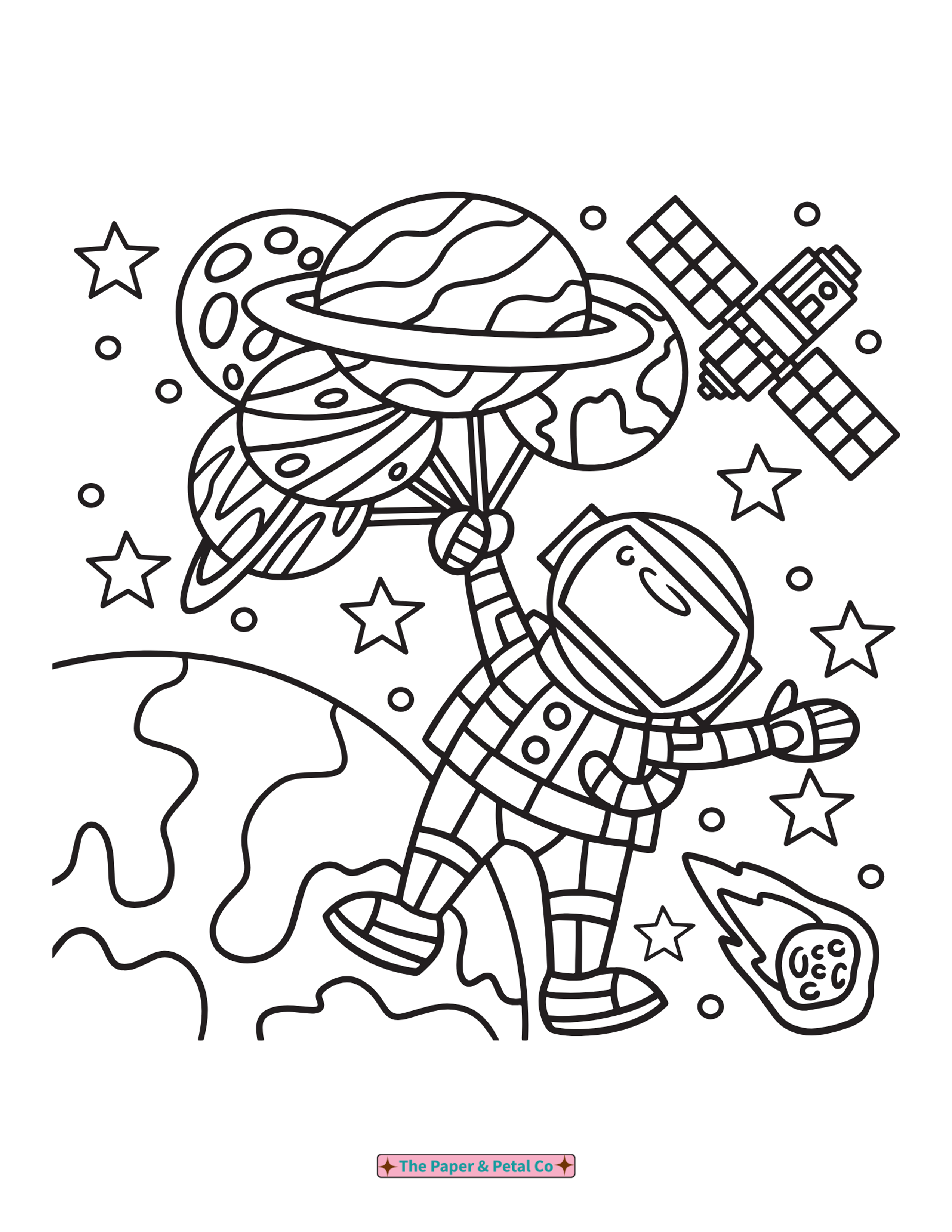 Outer Space Coloring Sheet