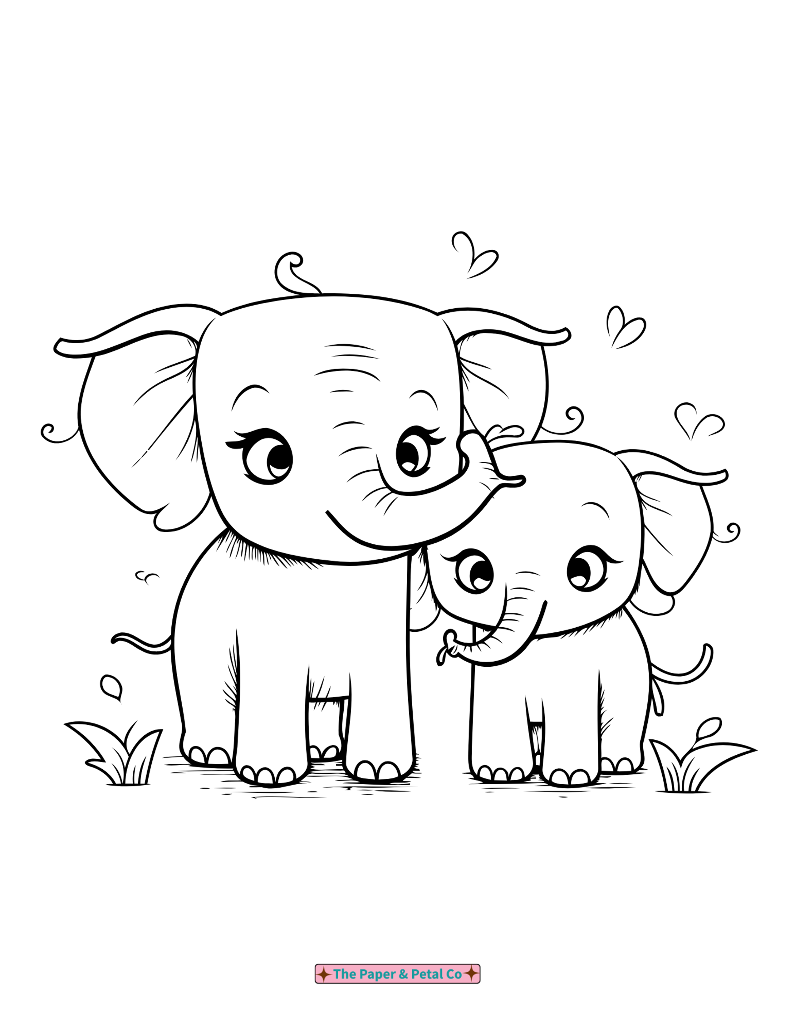 Baby Elephant Coloring Sheet