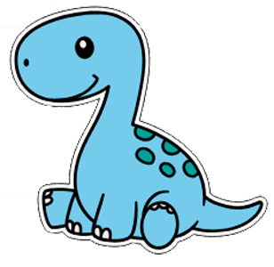 Blue Dinosaur Die Cut Sticker