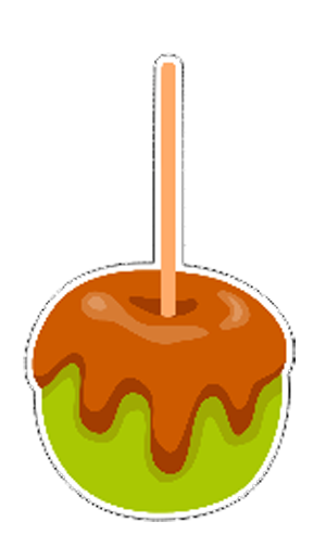 Caramel Apple Die Cut Sticker