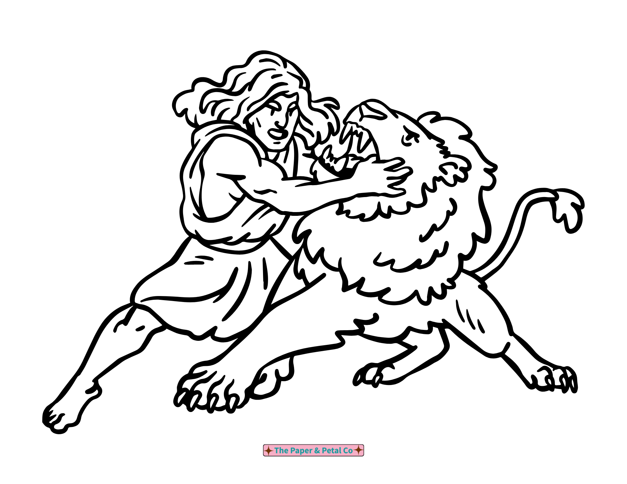 Daniel Fighting a Lion Coloring Sheet