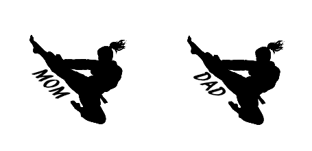 Female Martial Arts Mom & Dad Car Coasters