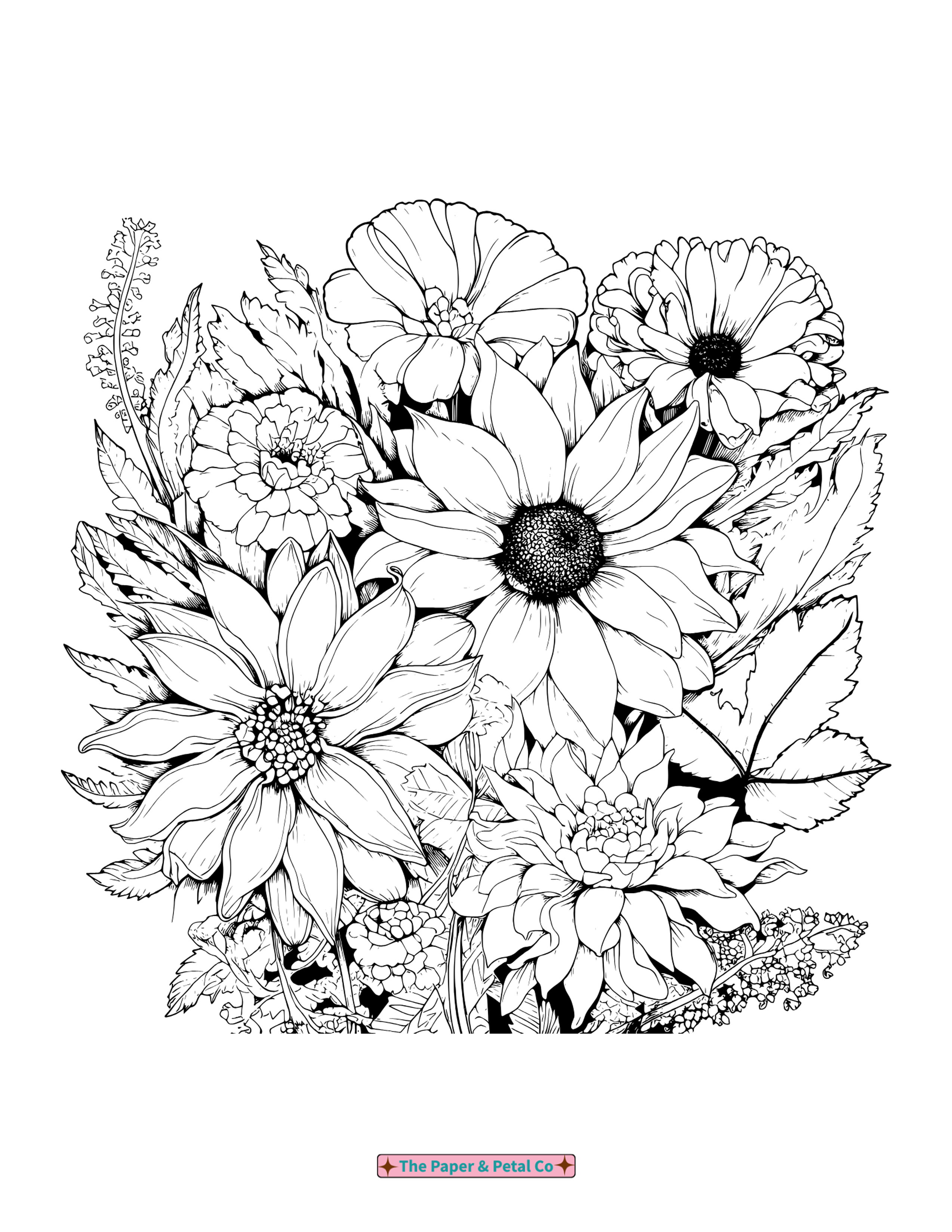 Sunflower Coloring Sheet