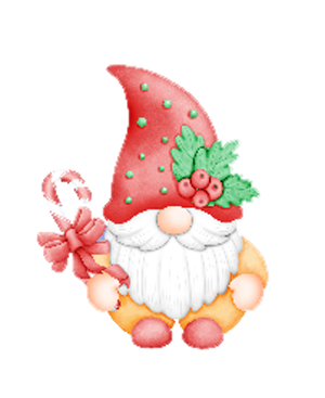 Gnome with a Candy Cane Magnetic Bookmark