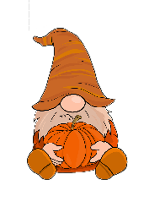 Gnome holding a Pumpkin Magnetic Bookmark