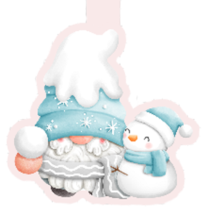 Gnome with a Snowman Magnetic Bookmark