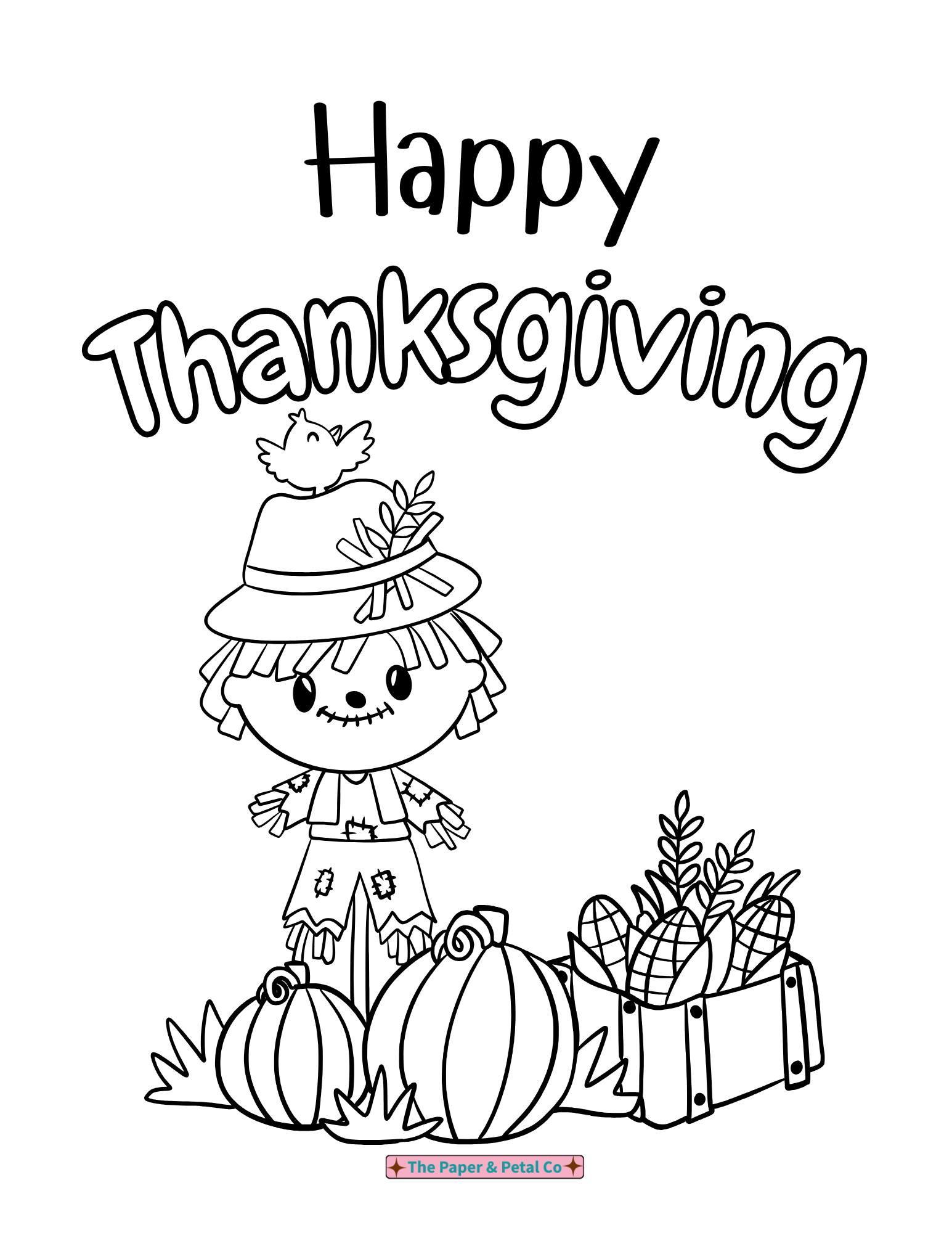 Happy Thanksgiving Coloring Sheet