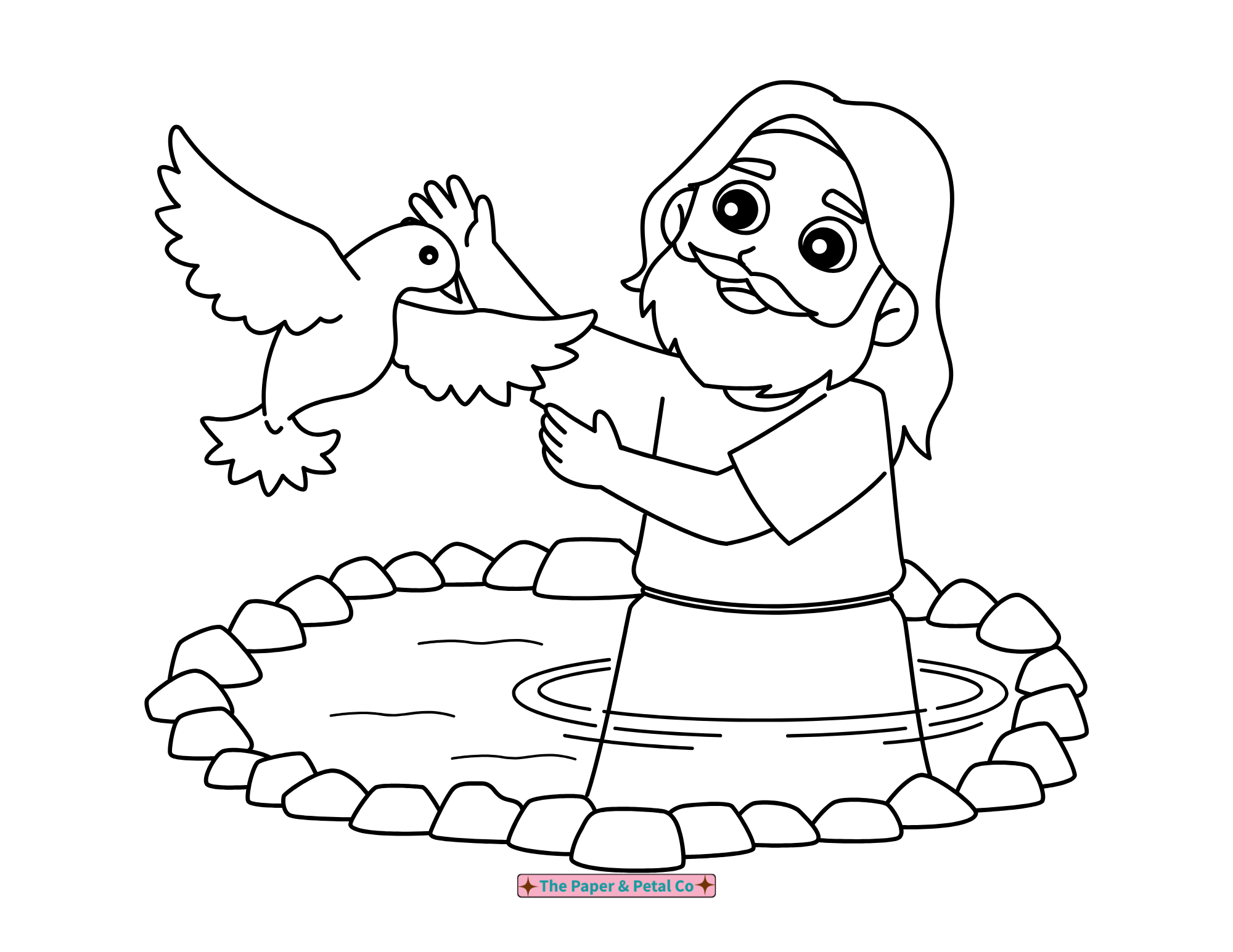 Jesus with a Dove Coloring Sheet