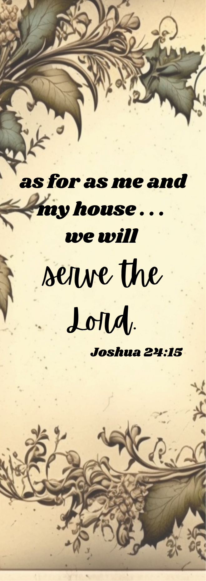 Joshua 24 with Vines Metal Bookmark