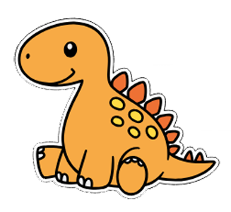 Orange Dinosaur Die Cut Sticker