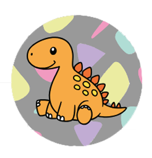 Orange Baby Dino Kids Car Coaster