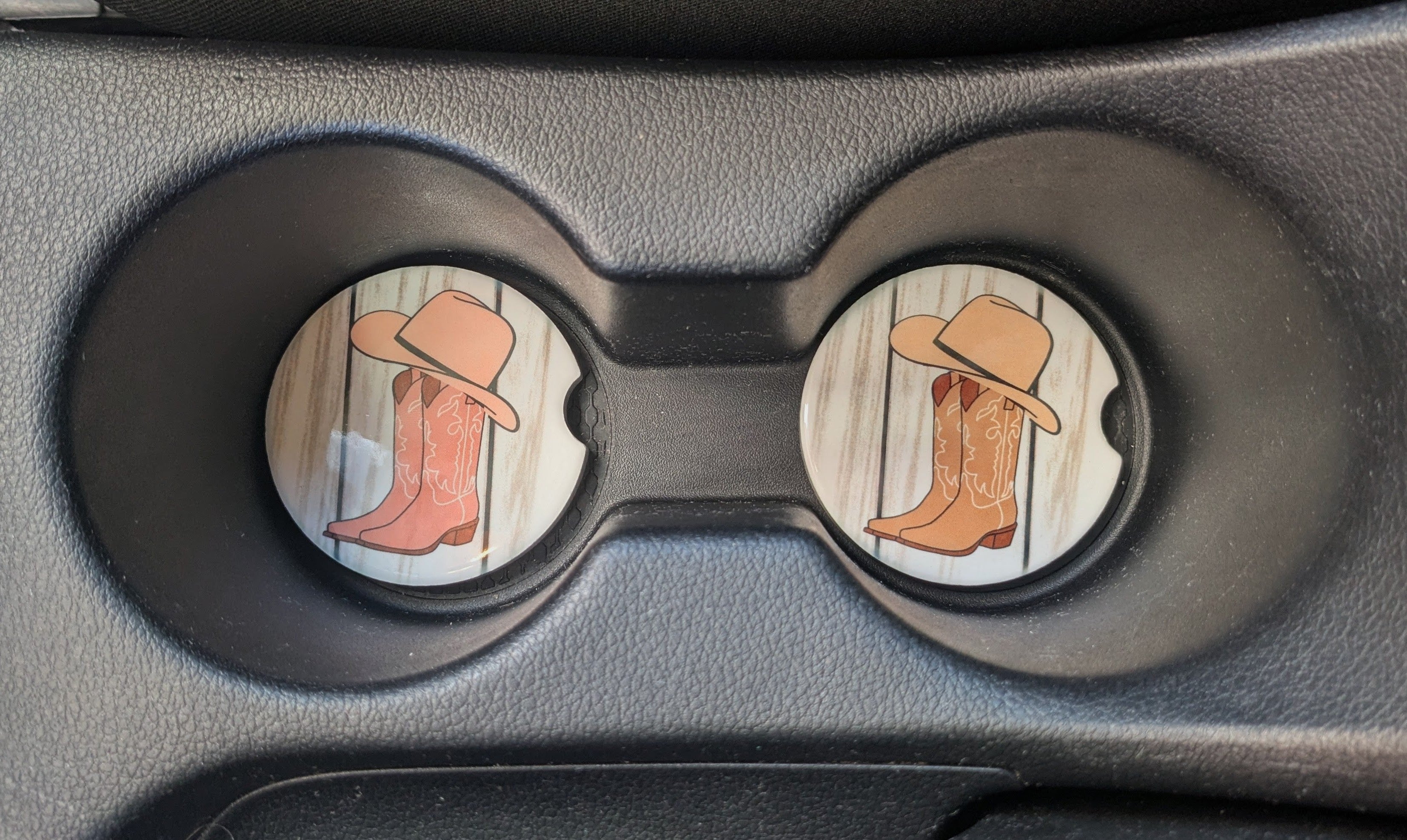 Cowboy Boots and Hat Car Coasters