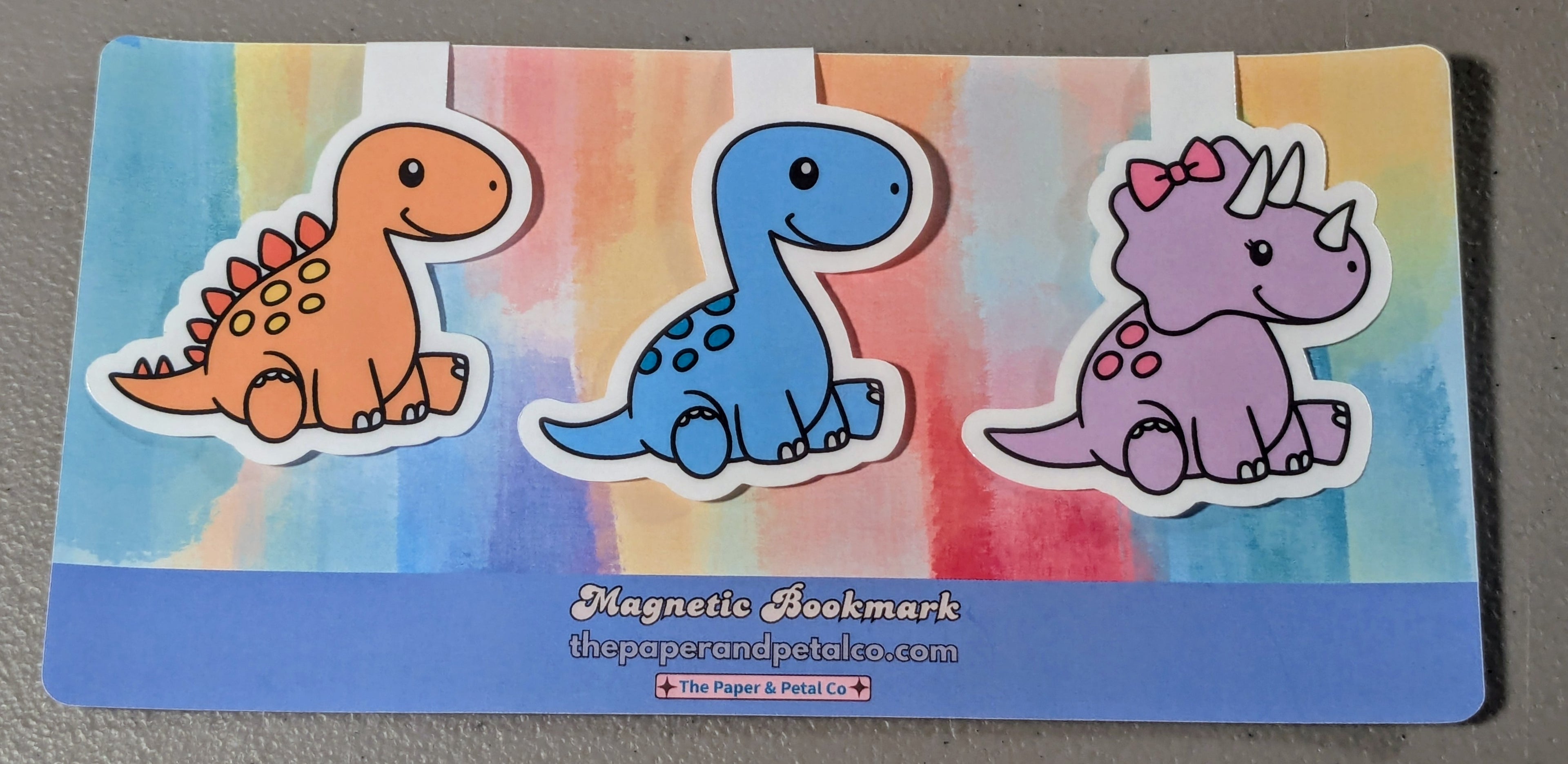 Dino Magnetic Bookmark Set