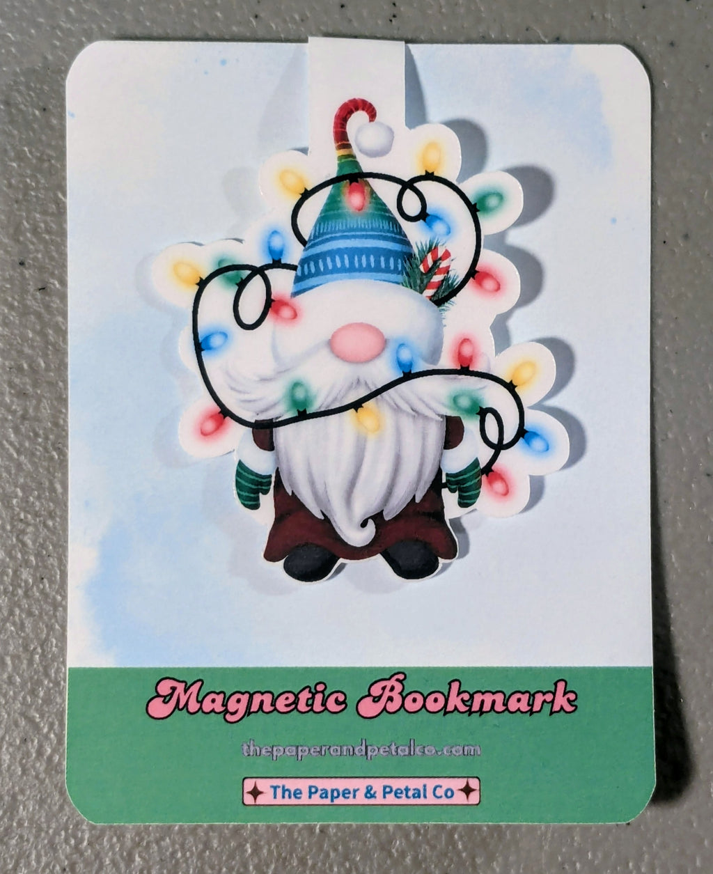 Gnome with Lights Magnetic Bookmark