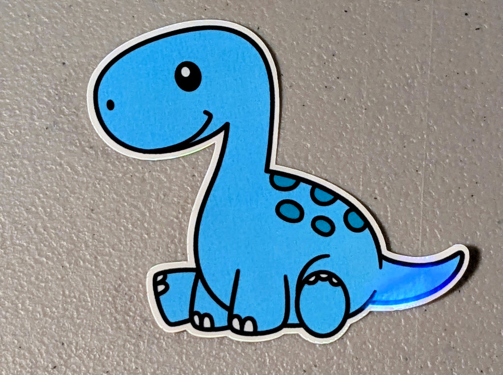 Blue Dinosaur Die Cut Sticker