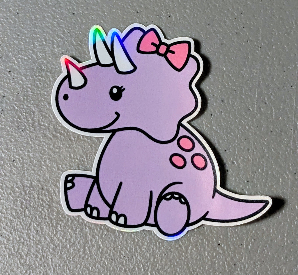 Purple Dinosaur Die Cut Sticker