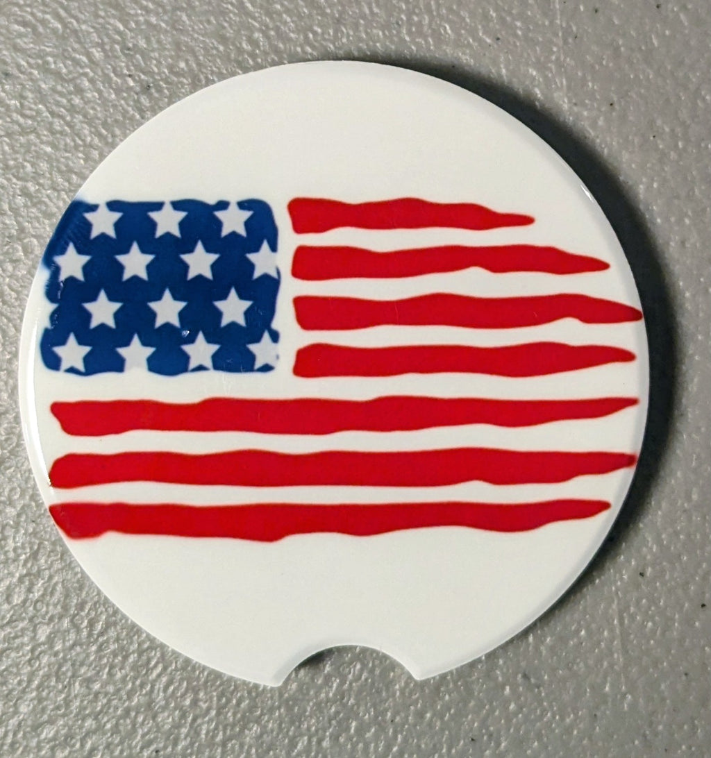 Weathered Flag Car Coaster