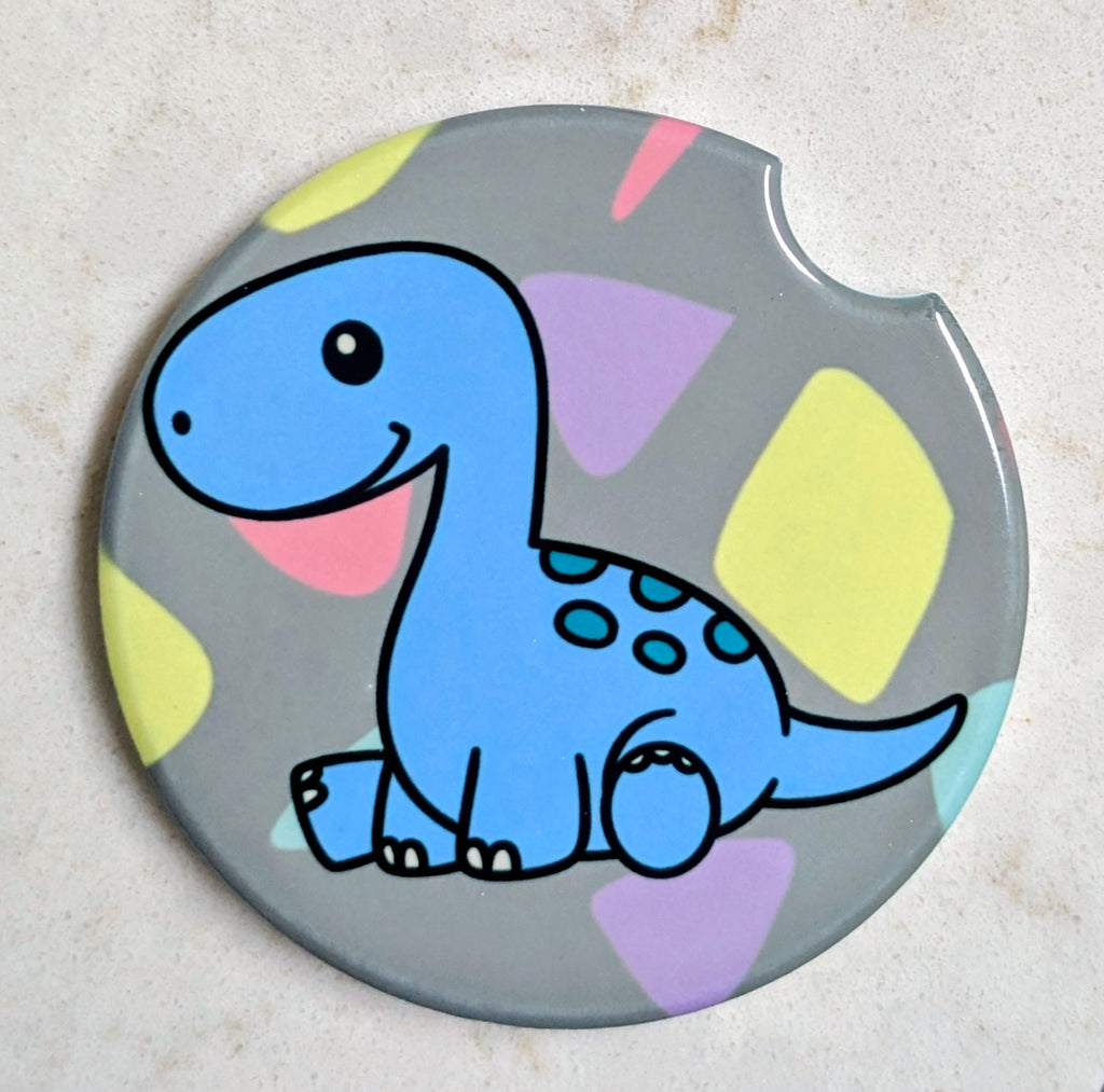 Blue Baby Dino Kids Car Coaster
