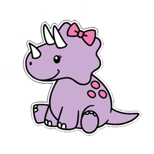 Purple Dinosaur Die Cut Sticker