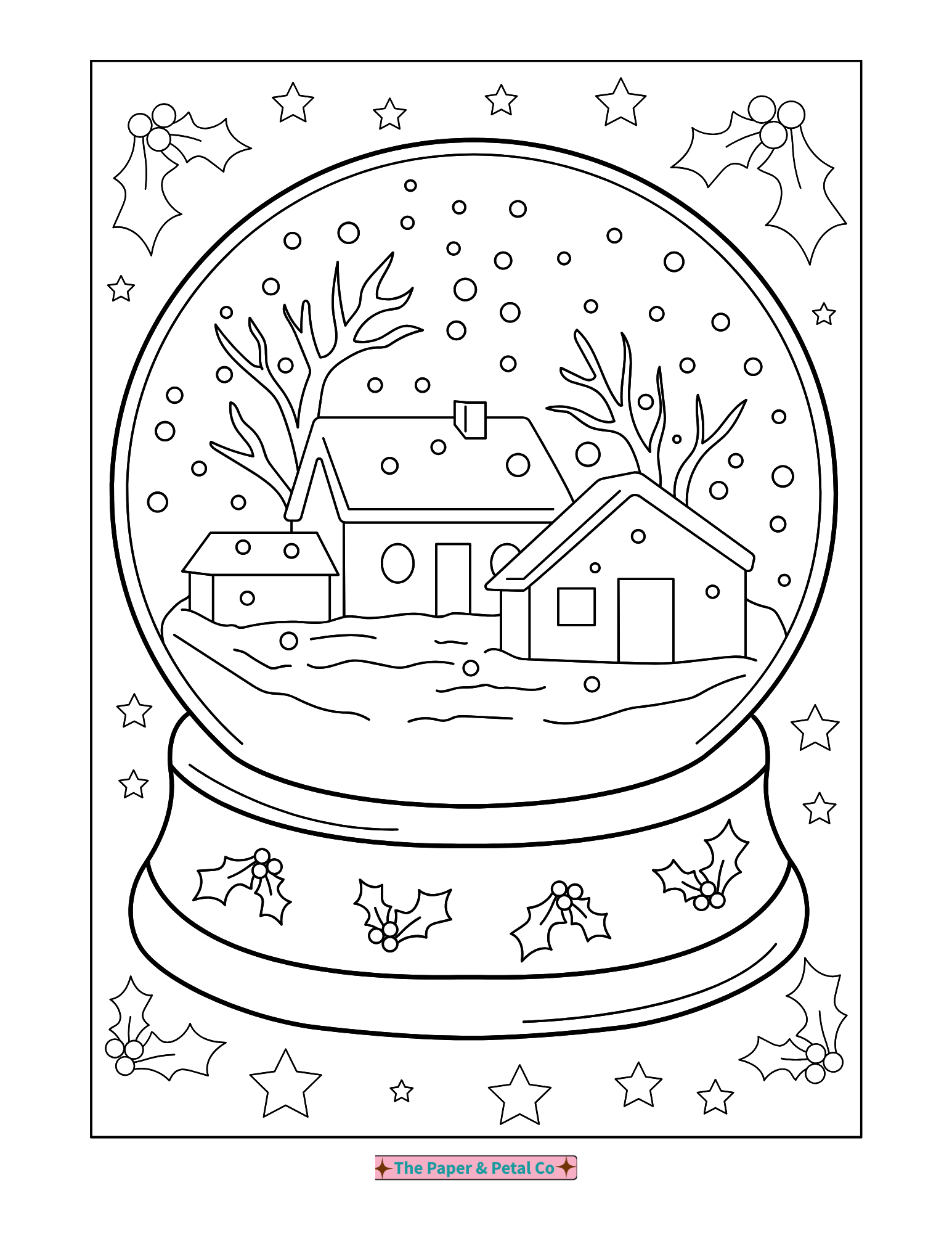 Snow Globe Coloring Sheet